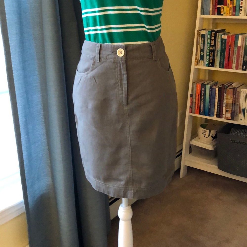Boden Linen Skirt In Beige Size 4R